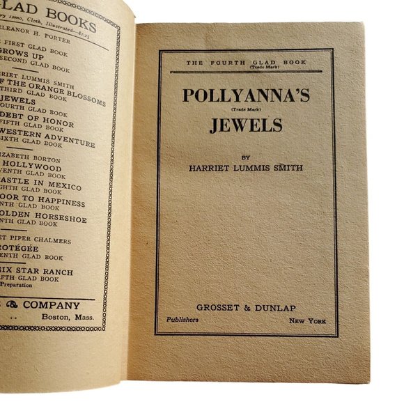 POLLYANNA'S JEWELS, Another GLAD BOOK HARD COVER DUST JACKET 1925 Grosset Dunlap - Picture 9 of 10